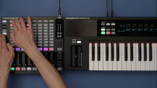 MASCHINE JAM workflow Using JAM with KOMPLETE KONTROL keyboards  Native Instruments [upl. by Rhine]