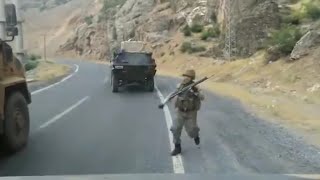 Türk askeri çatışma anı görüntüleri  Hakkaride pkk pususu  Turkish military war [upl. by Llewxam]