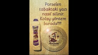 Porselen tabaktaki yazı nasıl silinir [upl. by Oniratac]