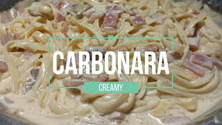 CREAMY CARBONARA PASTA  HAM AND MUSHROOM CARBONARA  WHITE SAUCE PASTA  HOW TO MAKE CARBONARA [upl. by Valry]