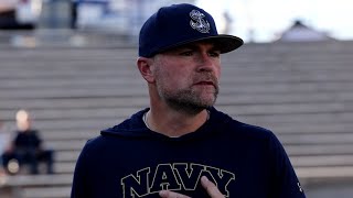 Navy Football News Conference PJ Volker 10824 [upl. by Sinnard]