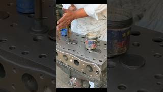 diesel engine cylinder head valvel sheet face engine mechanic head dieselengine automobile [upl. by Dede]