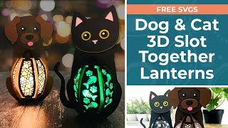 FREE Lantern SVGs 🐶🐱 Dog amp Cat SlotTogether Lanterns [upl. by Daley]