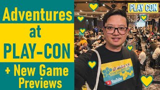 Adventures at PLAYCON  New Board Game Previews [upl. by Yhprum]