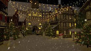 The Snowy Christmas Village Scenery  Snow Falling Sound 8 Hours [upl. by Akiehsal]