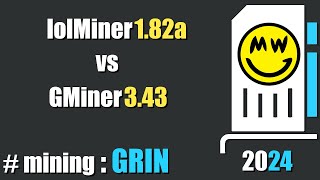 QUICK LOOK GMiner 343 vs lolMiner 182a  mining Grin [upl. by Eiralih]