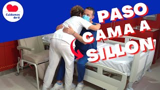 🙌 Técnicas de movilización de pacientes Transferencia de la cama al sillónsilla [upl. by Enelyk]