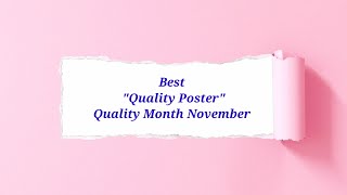 Best Quality Poster For Quality Month November I Quality Posters I [upl. by Wolbrom118]