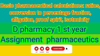 Basic pharmaceutical calculations ratios conversion pharmaceutics 1st year assignment [upl. by Htieh]