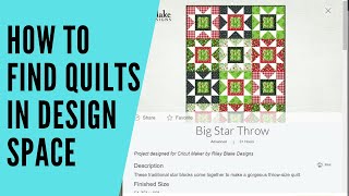 How to find Riley Blake Quilt patterns in Cricut Design space [upl. by Ruon]