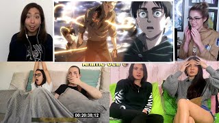 Reiner and Bertholdt Revealed  Girls Reaction Mashup  Attack On Titan [upl. by Rodd]