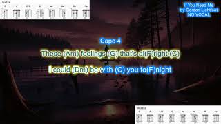 If You Need Me NO VOCAL capo 4 by Gordon Lightfoot play along with scrolling chords and lyrics [upl. by Notlef]