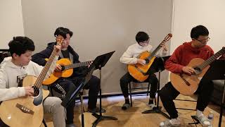 Doncaster Guitar Ensemble plays Gaillarde 1 [upl. by Esinart]