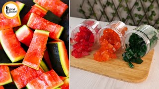 Homemade Tutti Frutti with Watermelon Rind Recipe by Food Fusion [upl. by Naginarb]