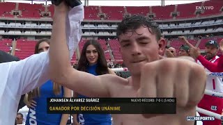 Johansen Álvarez sobrino de Canelo ganó por decisión unánime CaneloRyder [upl. by Orimlede]