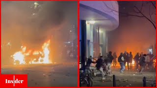 Major Riot on the Streets of the Hague Netherlands [upl. by Dranoc]