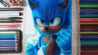 Drawing Sonic the Hedgehog  Fame Art [upl. by Cousins758]