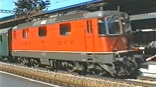 Treni italiani svizzeri e tedeschi a Bellinzona nel 1997 [upl. by Hairakcaz638]