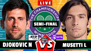 Djokovic N vs Musetti L Wimbledon 2024 Semifinal wimbledon Djokovic musetti wta atp [upl. by Crescin]