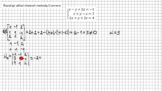 Układy równań liniowych  metoda Cramera [upl. by Wilburn]