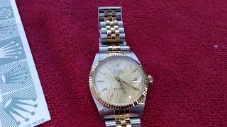 1986 Rolex quotAmerican Psychoquot Datejust two tone 16013 tapestry dial [upl. by Yendor229]