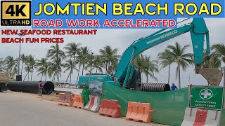 Jomtien Beach Road Work I see more effort for complete it soon 6th October 2024 Sunday Pattaya TH [upl. by Jacquenetta956]