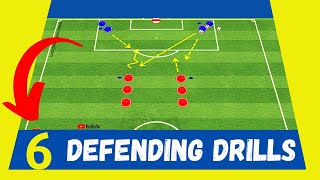 ✅6 Defensive Drills for Soccer Players  Individual amp Team Defensive Drills  Defending Drills [upl. by Adnic]