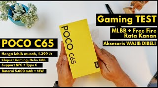 POCO C65  Harga 1 Jutaan dapat HP Gaming  GAMING TEST MLBB  Free Fire RATA KANAN [upl. by Boy]