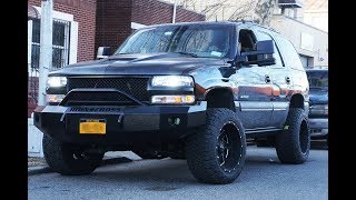 Lifted Tahoe  Part 2  new hood bumper AMP side steps and more [upl. by Aihtnis840]