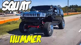 First Squat Hummer in The World  Lifted Trucks Rollers [upl. by Olenta]