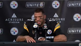 quotSteelers are best team in AFCquot  QB Russell Wilson speaks on Steelers gut out huge win over Browns [upl. by Acinorrev]