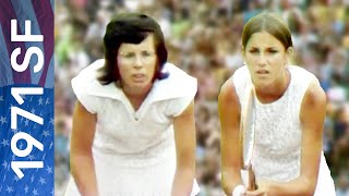 16yearold Chris Evert vs 27yearold Billie Jean King  US Open 1971 Semifinal [upl. by Orabelle]