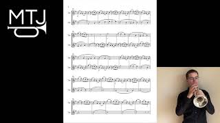 Holst 2nd Suite in F Movement 4  Playalong Trumpet Excerpt Duet [upl. by Ahsahs298]