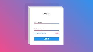 Animated Login Page using Html and CSS  Floating Placeholder Text Animation [upl. by Nylleoj]