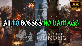 Black Myth Wukong  All 110 Bosses amp All 3 Endings NO DAMAGE 4K [upl. by Swithbart]