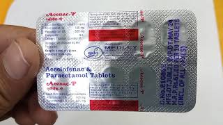 Acenac P Tablet  Aceclofenac and paracetamol tablet  Acenac p tablet Teeth pain fever cold review [upl. by Bodkin583]