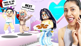 MY DAUGHTERS FIRST SLEEPOVER  Roblox Bloxburg Roleplay [upl. by Notnyw]