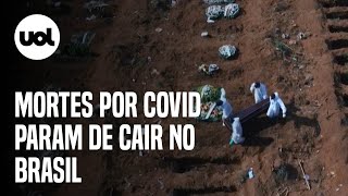 Mortes por covid19 param de cair no Brasil e indicam início de nova alta [upl. by Atsahc]