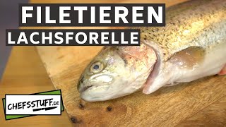 Forelle filetieren  Fisch filetieren  Lachsforelle  Warenkunde Lachsforelle  Anleitung [upl. by Hamon262]