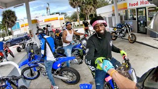 DIRT BIKES AT THE GAS STATION IN MIAMI [upl. by Rinee]