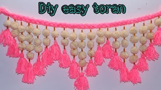 Easy woolen toran  Diy woolen toran Door hanging craft [upl. by Sebastian857]