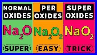 Oxides Peroxides and Superoxides  Easy Trick [upl. by Ammadas]