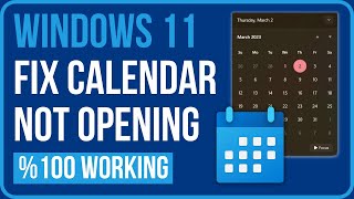 WINDOWS 11 CALENDAR NOT OPENING FIX 2023  Fix Windows Calendar Crashing Problem [upl. by Lello]