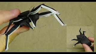 Origami 4Leg Vampire Spider Halloween Origami Instructions [upl. by Seravaj213]