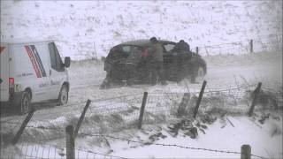 Car Gets Stuck In Drifting Snow [upl. by Macri]