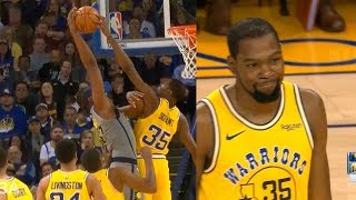 Kevin Durant destroys Myles Turner with craziest block  Warriors vs Pacers [upl. by Ettennod]