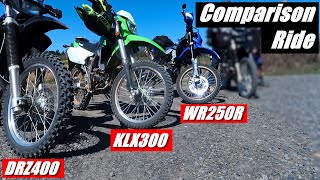 2021 KLX300 WR250R amp DRZ400 Comparison Ride  New School vs Old School Dual Sports [upl. by Ryan215]