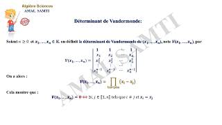 Déterminant d’une matrice par blocs et Déterminant de Vandermonde [upl. by Naiditch947]