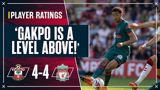 GAKPO IS A LEVEL ABOVE  Southampton 44 Liverpool  Player Ratings [upl. by Quick]