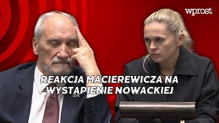 Reakcja Macierewicza na wystąpienie Nowackiej ws katastrofy smoleńskiej [upl. by Eiznekam]